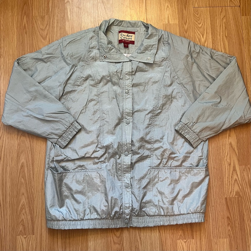 Vintage 90s Tudor Court By Haband Retro Windbreaker Rain Jacket Womens Size XL